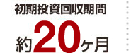 初期投資回収期間 約20ヶ月